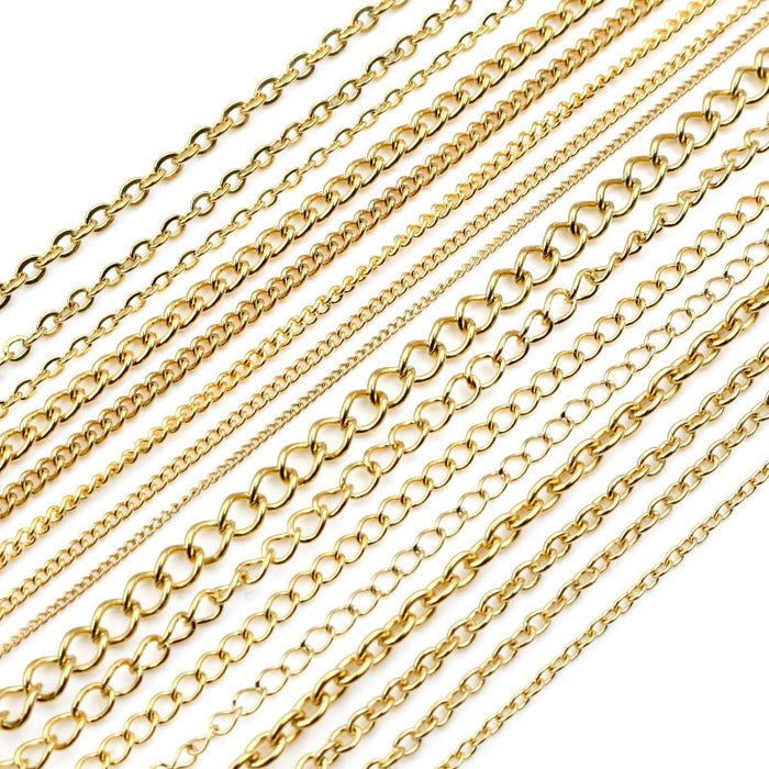 Gold Plated Stainless Steel Chains In Multiple Styles For DIY Bracelets Necklaces