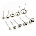 100pcs Stainless Steel Cup Stud Pins Cross Bowl Pearl Earring Posts Convex Cup Pins Earrings view 5