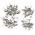 100pcs Stainless Steel Cup Stud Pins Cross Bowl Pearl Earring Posts Convex Cup Pins Earrings view 2