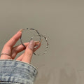 Gold Plated Stainless Steel Geometric Hoop Earrings With Silver Pins Chic Minimalist Jewelry view 4
