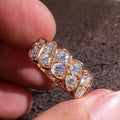 Hip Hop Full Rhinestone Sparkling Wide Band Ring Luxury Shiny Statement Finger Jewelry view 1