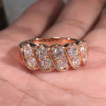 Hip Hop Full Rhinestone Sparkling Wide Band Ring Luxury Shiny Statement Finger Jewelry view 3
