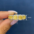 Luxury Princess Series Square Rhinestone Band Ring, Elegant European American Women's Jewelry view 4