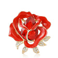 Elegant Alloy Enamel Rose Flower Brooch For Women's Garments view 5