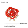 Elegant Alloy Enamel Rose Flower Brooch For Women's Garments view 4