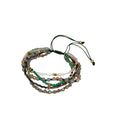 Vintage Bohemian Faux Crystal Rice Beaded Bracelet For Women With Geometric Round Line Design view 5