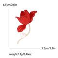 Copper Zircon Begonia Flower Brooch Pin For Womens Apparel view 5