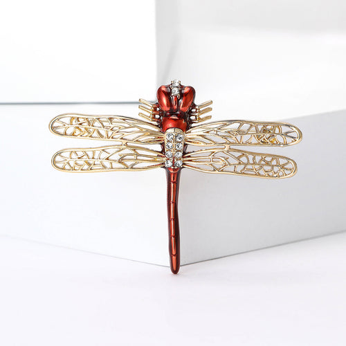 Alloy Enamel Dragonfly Brooch Pin For Women's Suits And Coats
