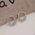 Korean Style Minimalist Alloy Round Beaded Hoop Ear Cuffs Elegant Light Luxury Geometric Metal Earrings view 3