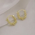 Korean Style Minimalist Alloy Round Beaded Hoop Ear Cuffs Elegant Light Luxury Geometric Metal Earrings view 2
