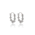 Korean Style Minimalist Alloy Round Beaded Hoop Ear Cuffs Elegant Light Luxury Geometric Metal Earrings view 5