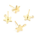 Stainless Steel Geometric Moon Star Flower Stud Earrings With Hole For DIY Jewelry Accessories view 4