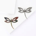 Alloy Rhinestone Dragonfly Brooch Pin For Women Coats And Suits view 1