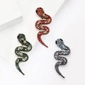 Alloy Rhinestone Hollow Snake Brooch Pin For Womens Fashion Apparel view 1