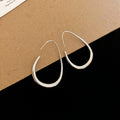 Minimalist Glossy Copper Teardrop Hook Earrings For Women, Geometric Line Light Luxury Style view 1