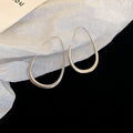Minimalist Glossy Copper Teardrop Hook Earrings For Women, Geometric Line Light Luxury Style view 3
