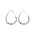 Minimalist Glossy Copper Teardrop Hook Earrings For Women, Geometric Line Light Luxury Style view 5