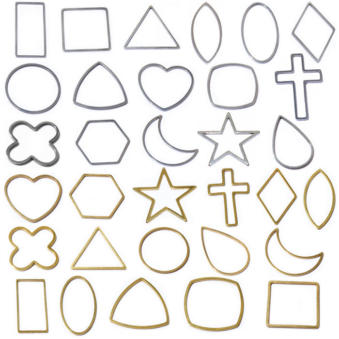 Vacuum Gold Color Stainless Steel Small Geometric Pendants For DIY Earrings Bracelet Jewelry 0.5g