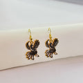 Vintage Gothic Black Enamel Alloy Cat Dragon Phoenix Rose Charm Halloween Drop Dangle Earrings view 3