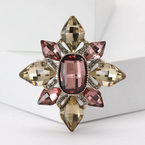 Alloy Rhinestone Baroque Brooch Vintage Elegant Women Clothing Pin