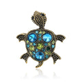 Metal Alloy Rhinestone Turtle Brooch Pin For Creative Apparel Decoration view 5