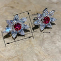 Medieval Style Teardrop Marquise Petal Stud Earrings Light Luxury Floral Jewelry For Women view 4