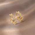 Korean Dongdaemun Autumn Fashion Earrings, Faux Pearl Twisted Ear Cuff Elegant Ear Jewelry view 5