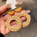 Sweet Flower Feather Tassel Drop Earrings With Silver Pins Summer Fresh Geometric Jewelry view 4