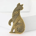 Vintage Alloy Enamel Persian Cat Brooch Pin For Women'S Jackets view 2