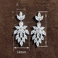 Light Luxury Long Leaf Earrings For Women Sparkling Bridal Evening Party Statement Jewelry view 4