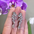 Luxury Long Drop Earrings With Teardrop Marquise Floral Wheat Design For Evening Wear view 5