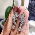 Luxury Long Drop Earrings With Teardrop Marquise Floral Wheat Design For Evening Wear view 1