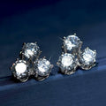 Delicate 3D Geometric Zircon Stud Earrings Vintage Luxury Versatile Jewelry For Women view 2