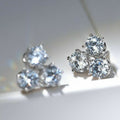 Delicate 3D Geometric Zircon Stud Earrings Vintage Luxury Versatile Jewelry For Women view 3