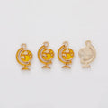 Colorful Globe Enamel Charm in Textured Metal for Jewelry Making view 9