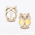 Enamel Owl Charm Gold-Tone Metal Pendant in Six Colors view 10
