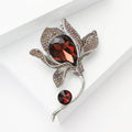 Alloy Rhinestone Tulip Brooch Pin For Women's Apparel Decoration – Blue view 3