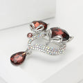 Alloy Rhinestone Fox Brooch Pin With Pendant For Women's Apparel view 3