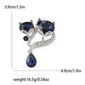 Alloy Rhinestone Fox Brooch Pin With Pendant For Women's Apparel view 6