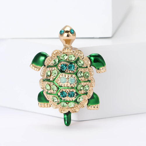 Alloy Rhinestone Turtle Brooch For Men's And Women's Apparel