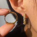 Korean Fashion X Letter Cross Ear Cuff Earrings, Micro Paved Zircon Delicate Ear Jewelry view 5