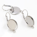 8-25mm 304 Stainless Steel French Leverback Earring Bezel Tray With Loop For DIY Earrings view 2