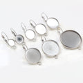 8-25mm 304 Stainless Steel French Leverback Earring Bezel Tray With Loop For DIY Earrings view 5