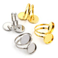 12mm Inner Stainless Steel Double Tray Adjustable Copper Ring Cabochon Base For DIY Jewelry view 5