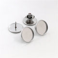 10pcs 304 Stainless Steel Round Pad Brooch Pin With Welded Tack And Beveled Butterfly Clutch view 4