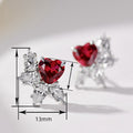 Heart Waterdrop Floral Stud Earrings, European Niche Medieval Noble Women's Ear Jewelry view 4