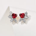 Heart Waterdrop Floral Stud Earrings, European Niche Medieval Noble Women's Ear Jewelry view 2