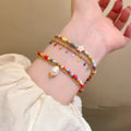 Dopamine Star Enamel Alloy Rice Bead Beaded Bracelet Summer Sweet Niche Luxury Style view 3