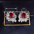 Vintage Palace Style Stud Earrings, Luxury Teardrop Marquise Oval Sunflower Ear Jewelry For Women view 4