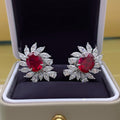 Vintage Palace Style Stud Earrings, Luxury Teardrop Marquise Oval Sunflower Ear Jewelry For Women view 2
